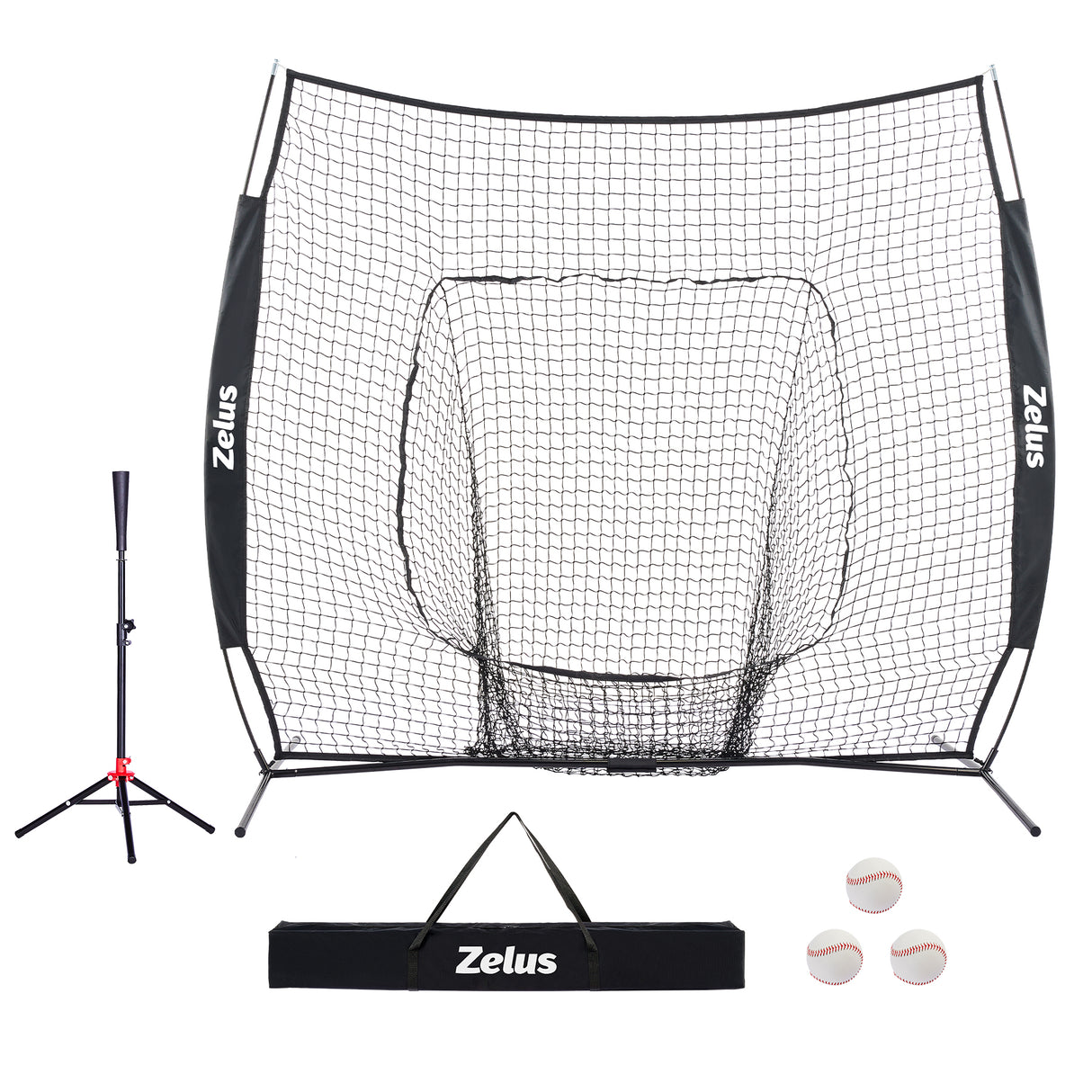 Baseball Net Kit with Baseball Tee and Sock Net, 7x7ft Softball Baseball Training Equipment