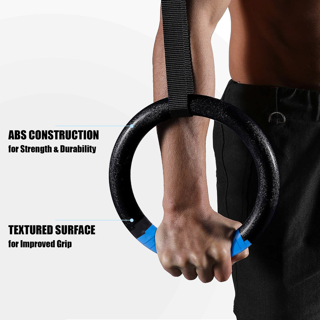 Gymnastic Rings Adjustable Straps Steel Buckles Perfect for Workout Strength Training