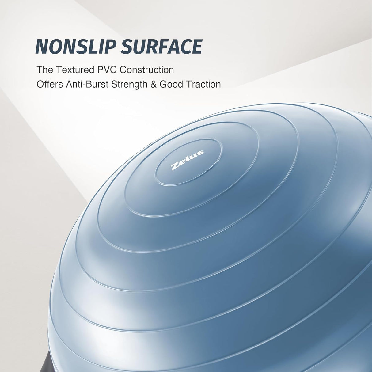ZELUS 25" Half Balance Ball Trainer | 660lb Capacity Wobble Board with Non-Slip Base | Includes Resistance Bands, Pump & Extra Ball