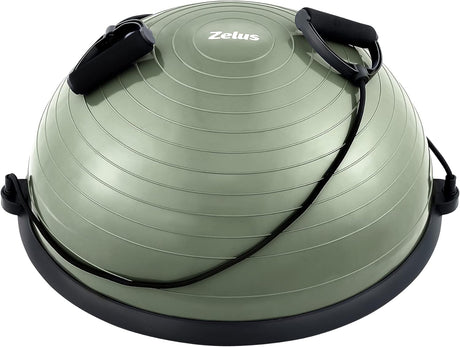 ZELUS Balance Ball Trainer – 23" Half Exercise Ball with Resistance Bands