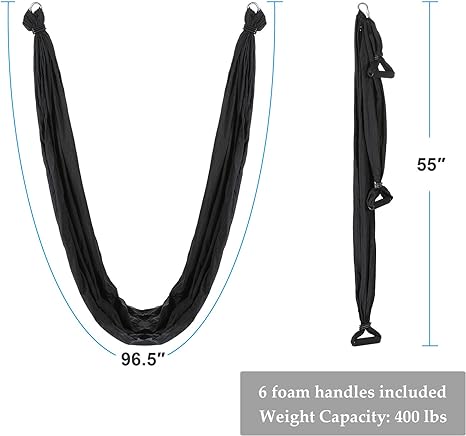 Aerial Yoga Swing - Yoga Hammock Set Sling Black