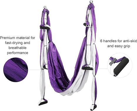 Aerial Yoga Swing - Yoga Hammock Set Sling Purple