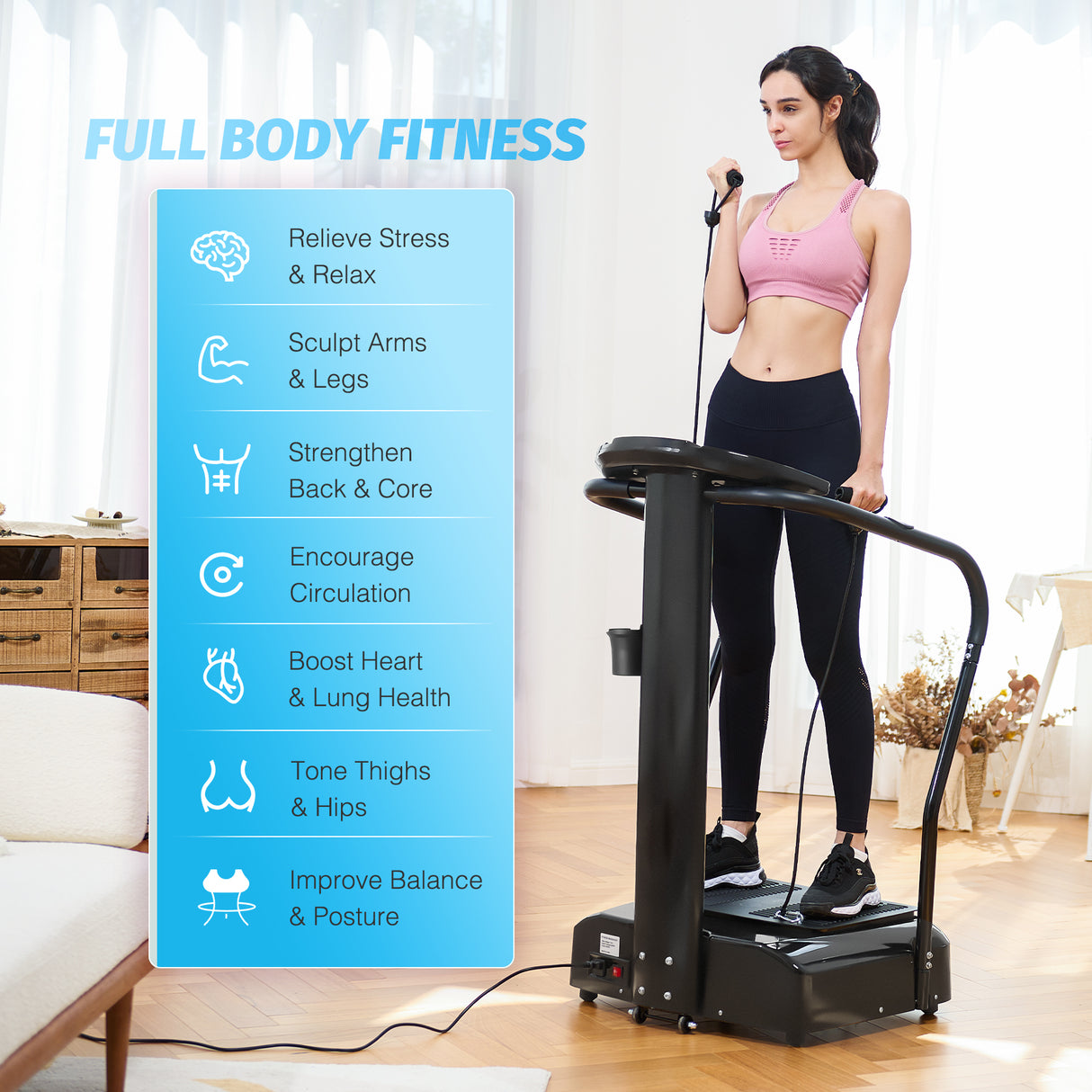 Full Body Vibration Machine, 500W Exercise Plate
