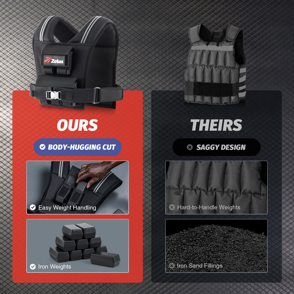 Performance Y-Shaped Weighted Vest - Adjustable Weight