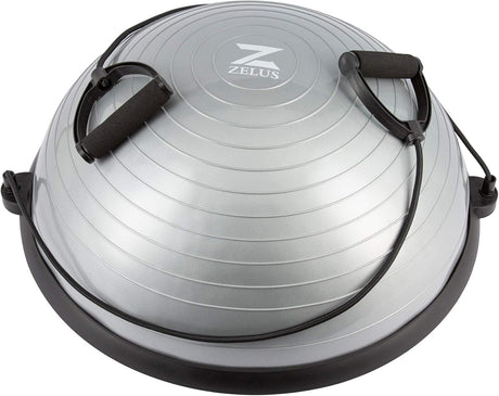 ZELUS Balance Ball Trainer – 23" Half Exercise Ball with Resistance Bands