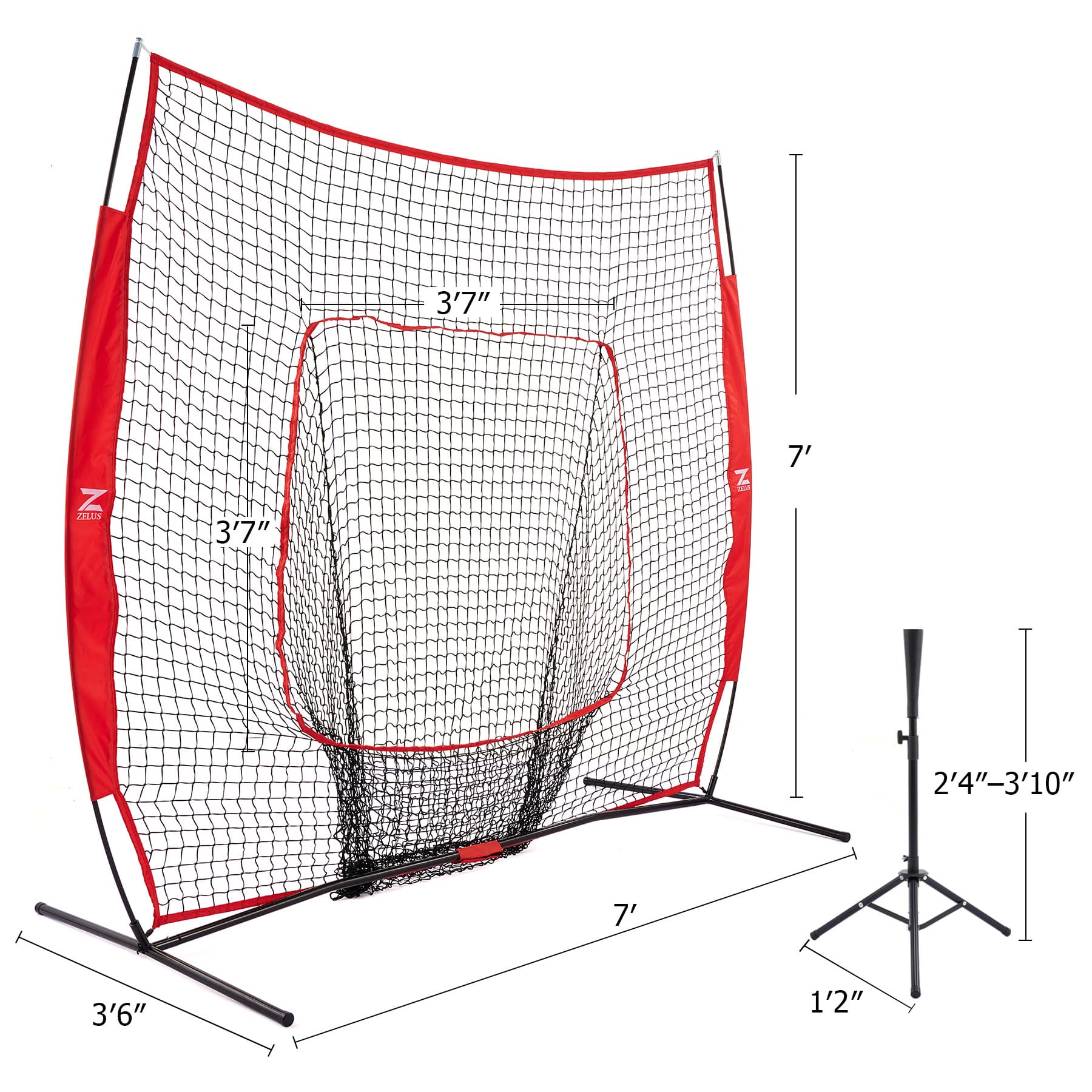 Baseball Net 7x7ft Baseball Hitting Net with 12 Baseballs