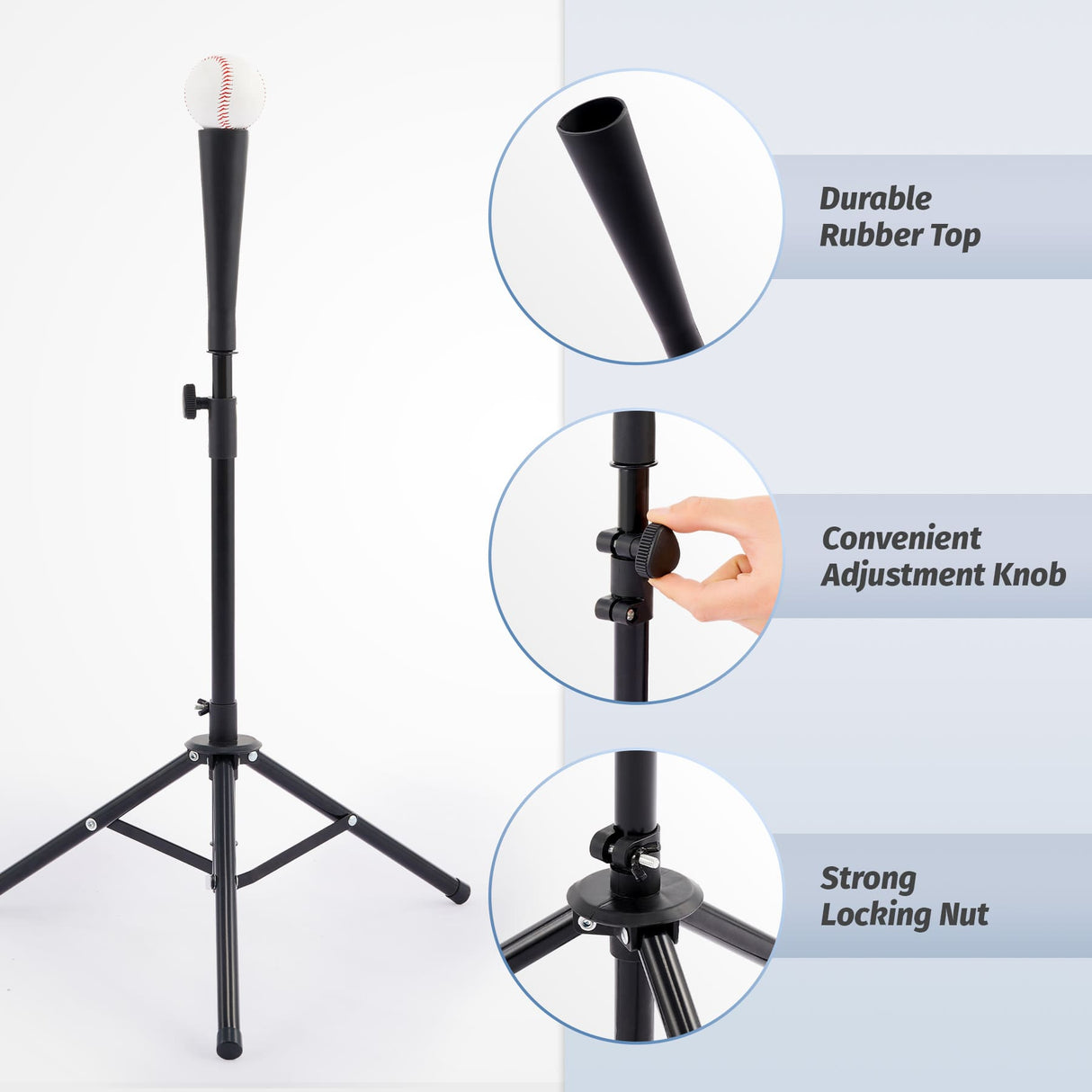 portable softball baseball training set w adjustable tee