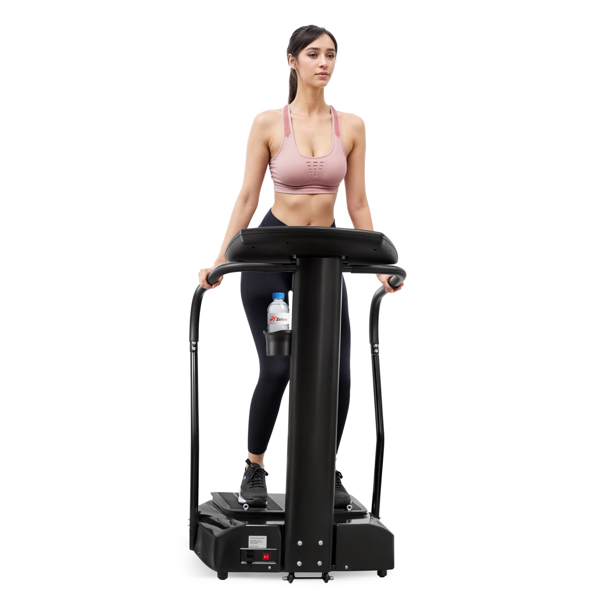 Vibration Plate Exercise Machine with Handles, Vibration Plate for Lymphatic Drainage with 2 Resistance Bands (3 Preset Modes 99 Levels)