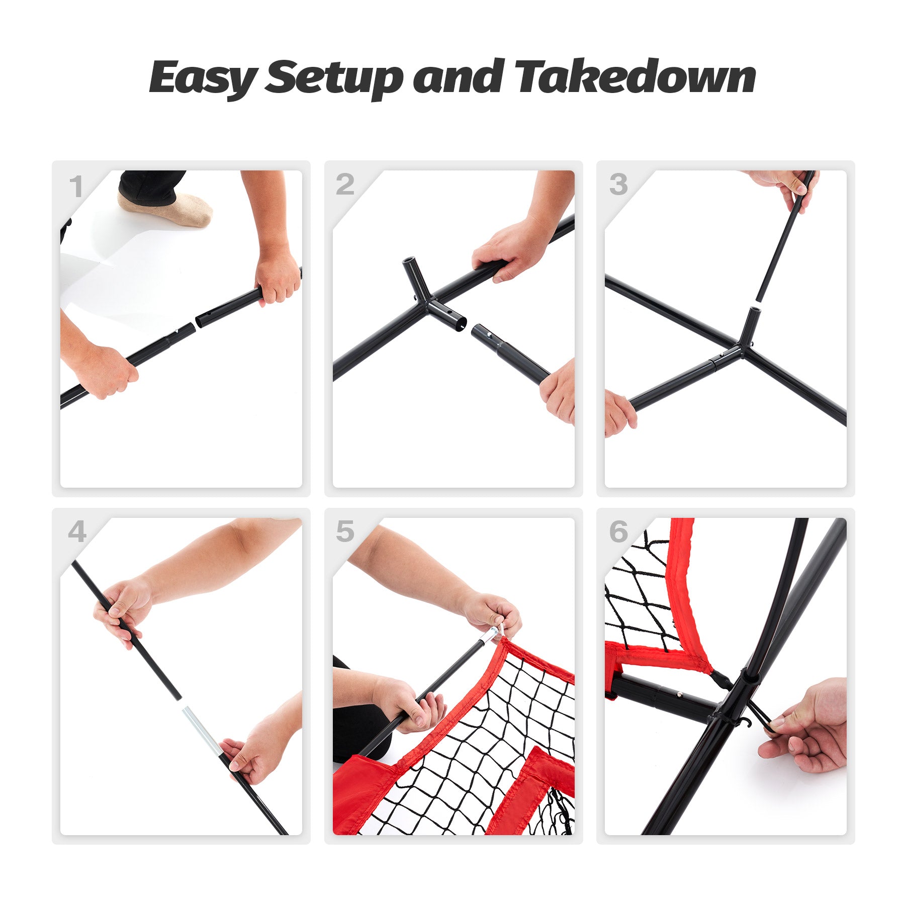 Baseball practice net with numbered targets and carrying bag