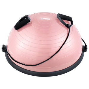 Pastel pink Fitness Balance Trainer: 23-Inch Balance Ball with Resistance Bands