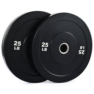 Weight Plate Set, Twin 2" Bumper Plates for Strength and Training Fitness 25lb