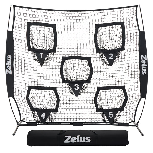 Football Throwing Net, Quarterback Training Equipment with 5