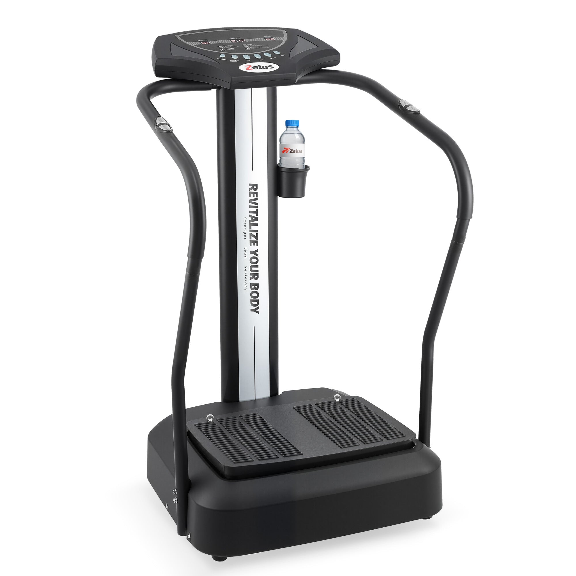 Vibration Plate Exercise Machine with Handles, Vibration Plate for Lymphatic Drainage with 2 Resistance Bands (3 Preset Modes 99 Levels)