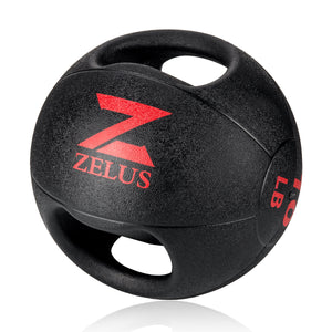 Medicine Ball with Dual Grip| 10lb Exercise Ball |Weight Ball with Handles