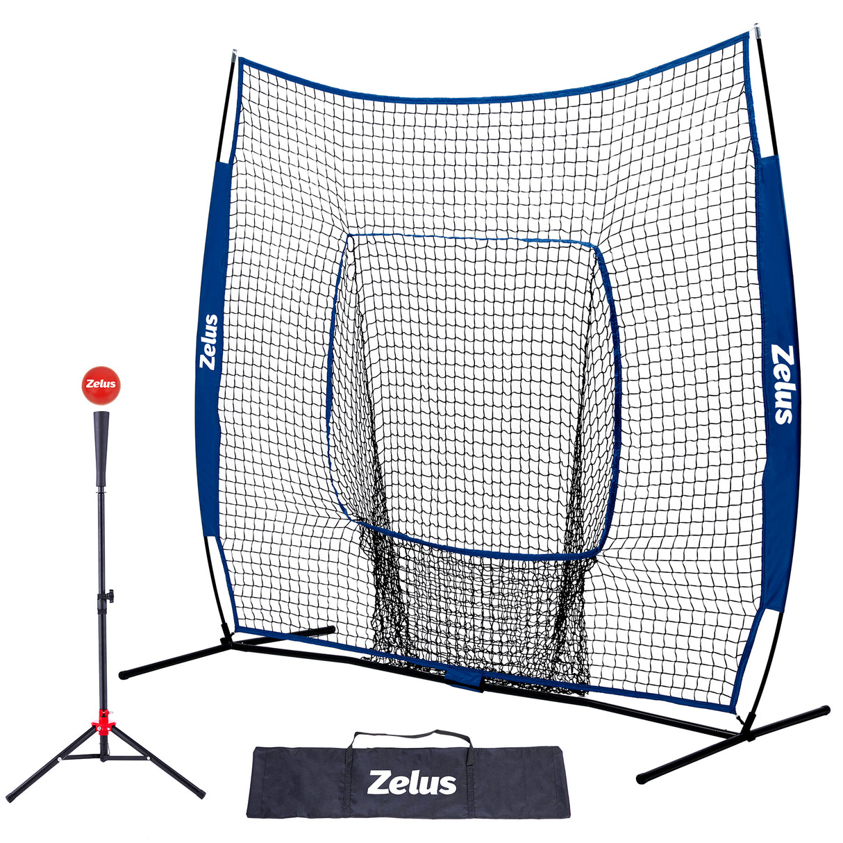 7×7 Baseball Net with Tee Kit, Portable Baseball Net for Hitting and Pitching