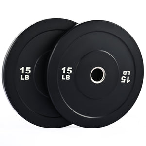 Weight Plate Set, Twin 2" Bumper Plates for Strength and Training Fitness 15lb