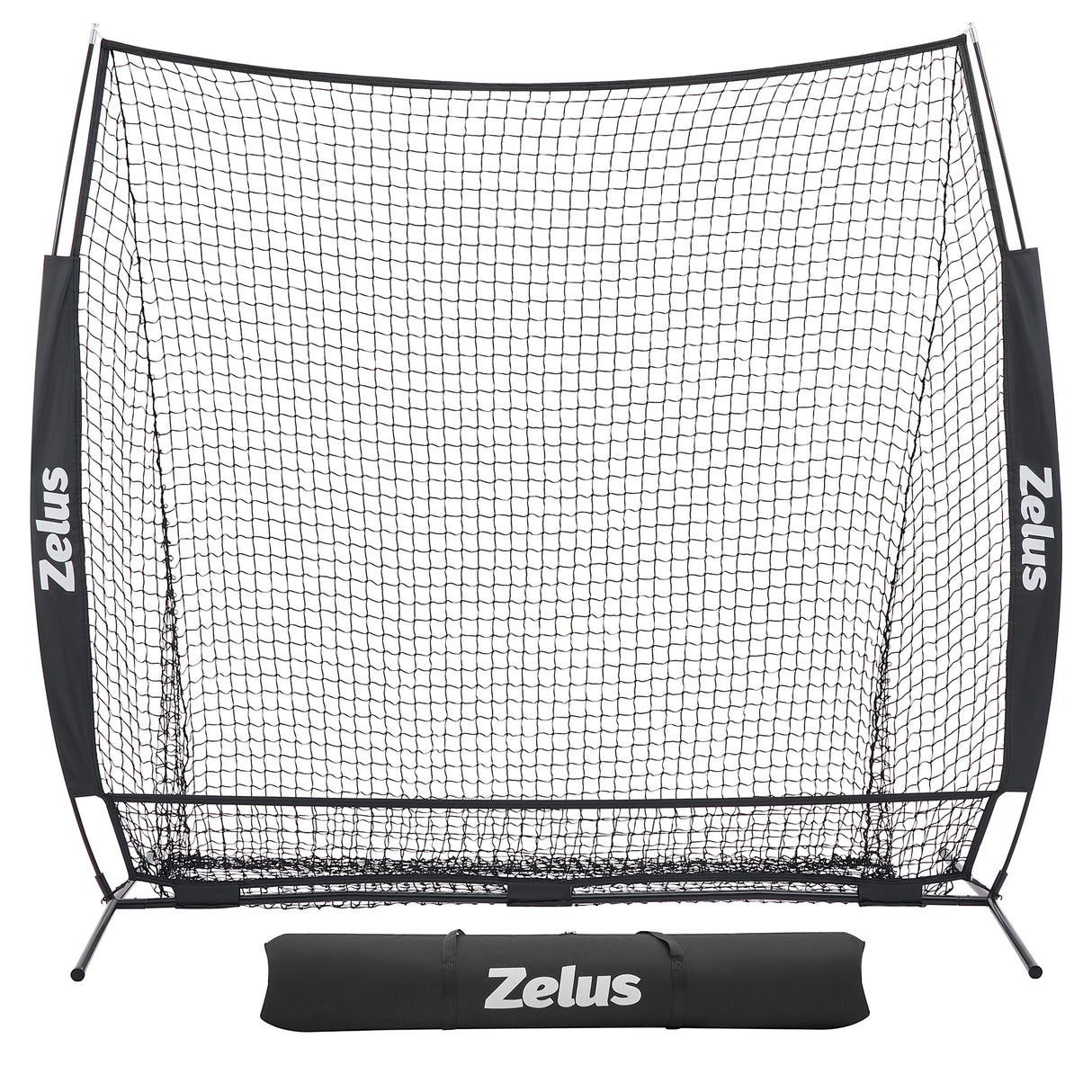 7x7 ft Baseball Net, Hitting and Pitching Net with Batting Tee Black