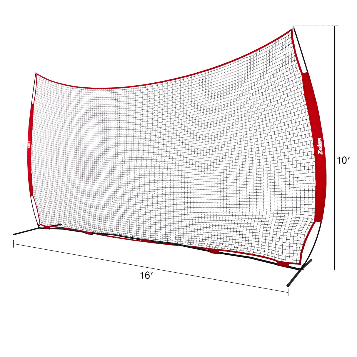 12x9ft & 16x10ft Barricade Backstop Net, Ball Sports Barrier Net, Practice Net