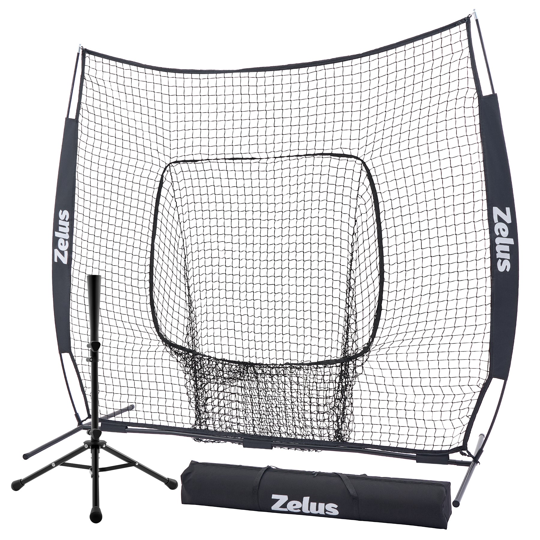 Zelus pitching machine and net system