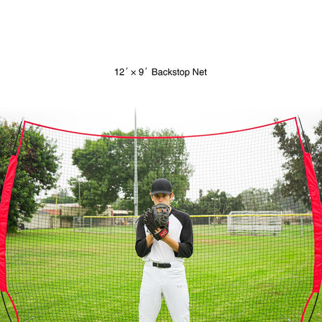 Collapsible Barricade Backstop Net 12x9 ft Portable Hitting Net