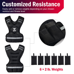 Weighted Vest for Men and Women | 20-32lb Vest with 6 Ironsand Weights