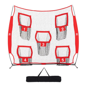 Rugby Throwing Net 7x7 ft Football Throwing Net- Red