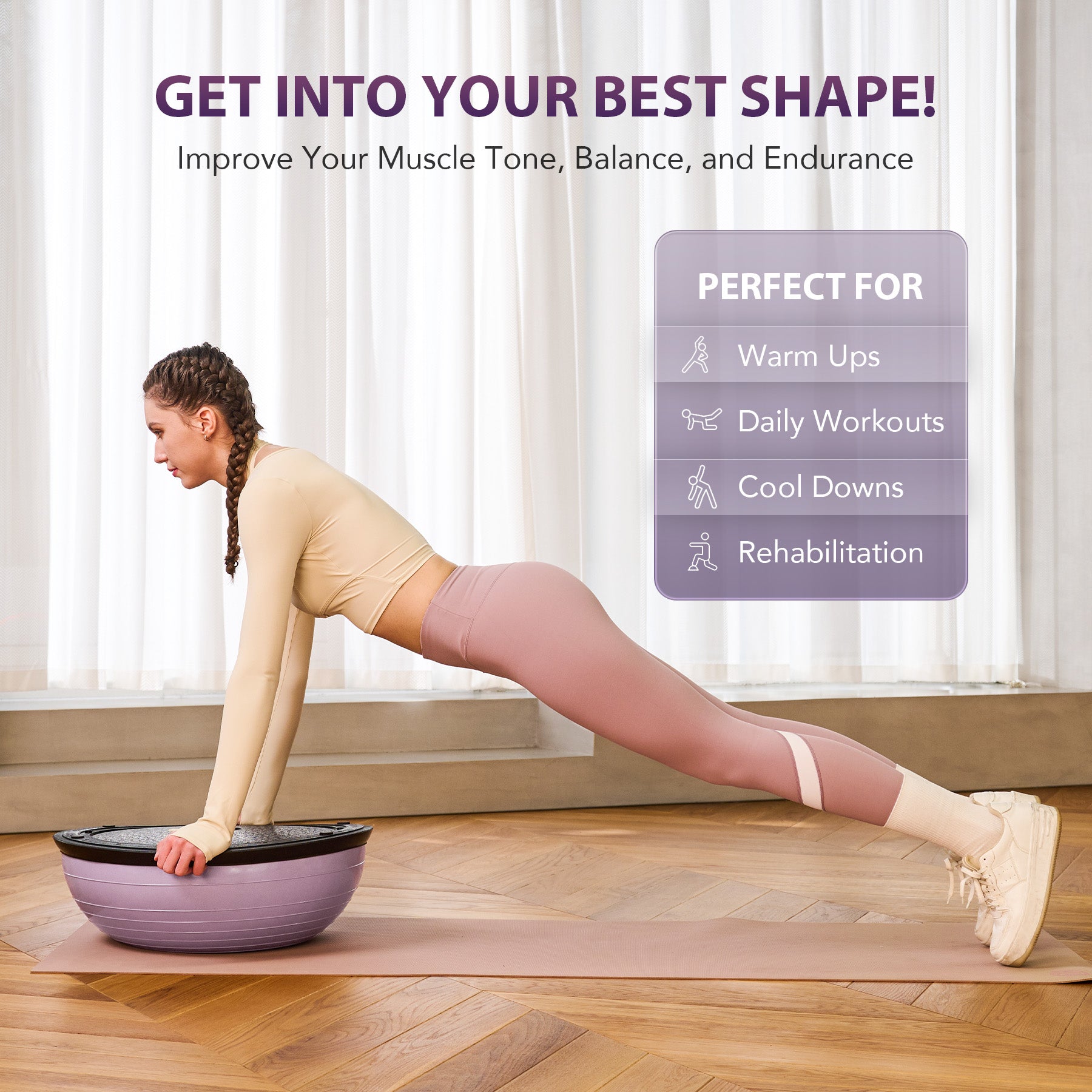 Lilac Fitness Balance ball Trainer