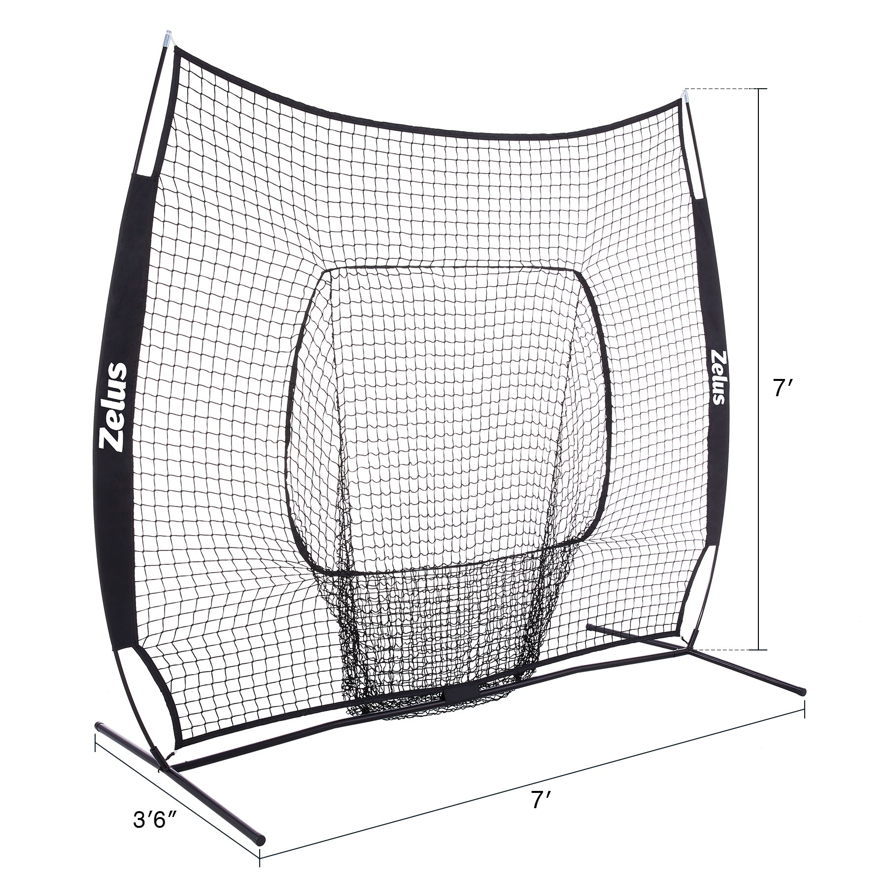 Zelus baseball or softball practice net with carrying bag