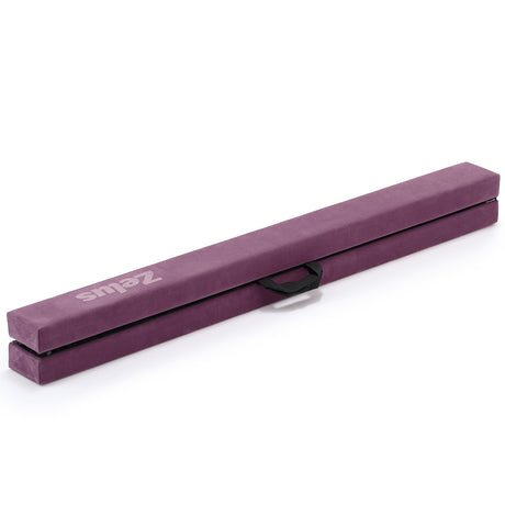 8 ft Folding Balance Beam, Foldable Floor Gymnastics Balance Beam Purple