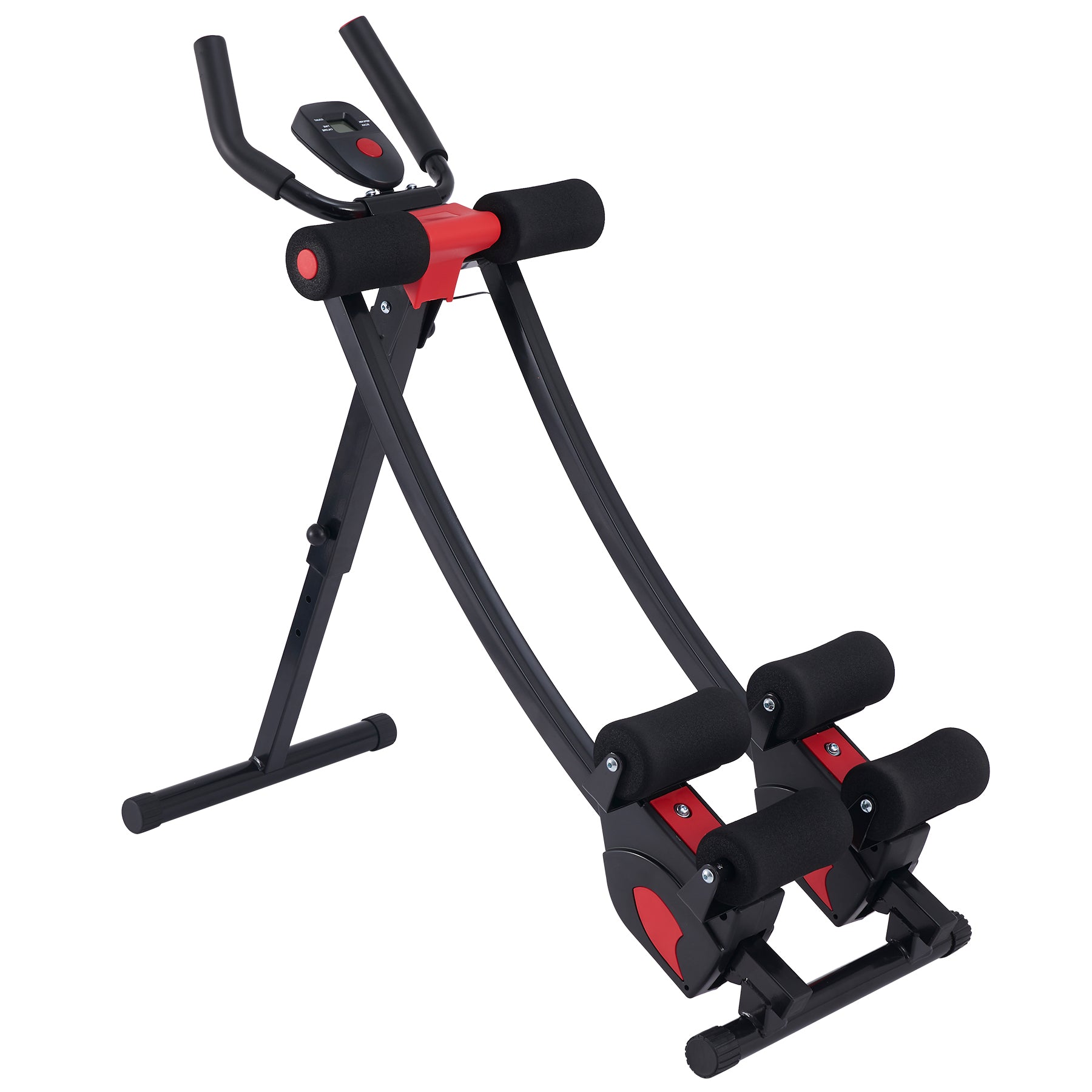 Black and red abdominal exercise machine 