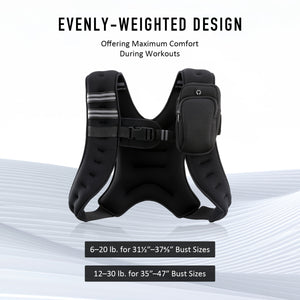 Weighted Vest, 12lb Weight Vest with Reflective Stripe