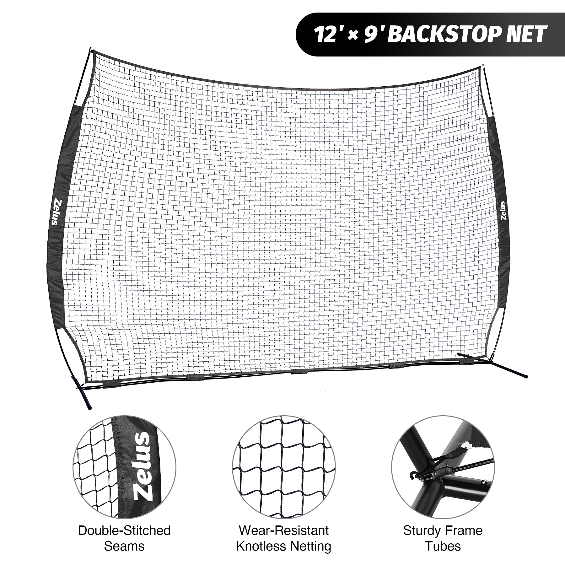 Black sports training net 
