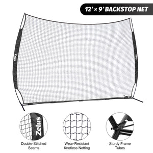 12x9ft Barricade Backstop Net, Ball Sports Barrier Net