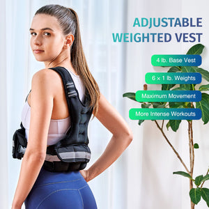 Weighted Vest for Men and Women | 4-10lb Vest with 6 Ironsand Weights