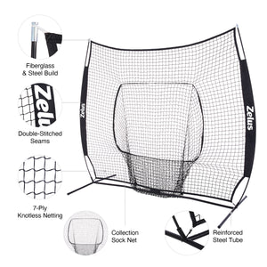 7x7ft Baseball Net for Hitting and Pitching Practice and Training Black