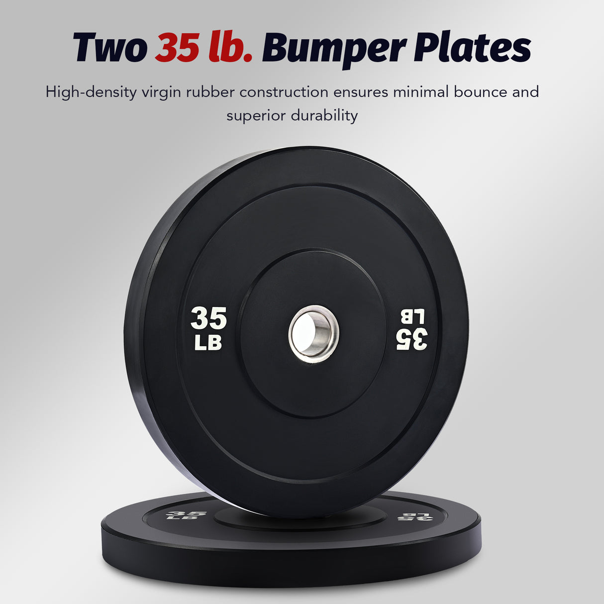 Weight Plate Set, Twin 2" Bumper Plates for Strength and Training Fitness 35lb