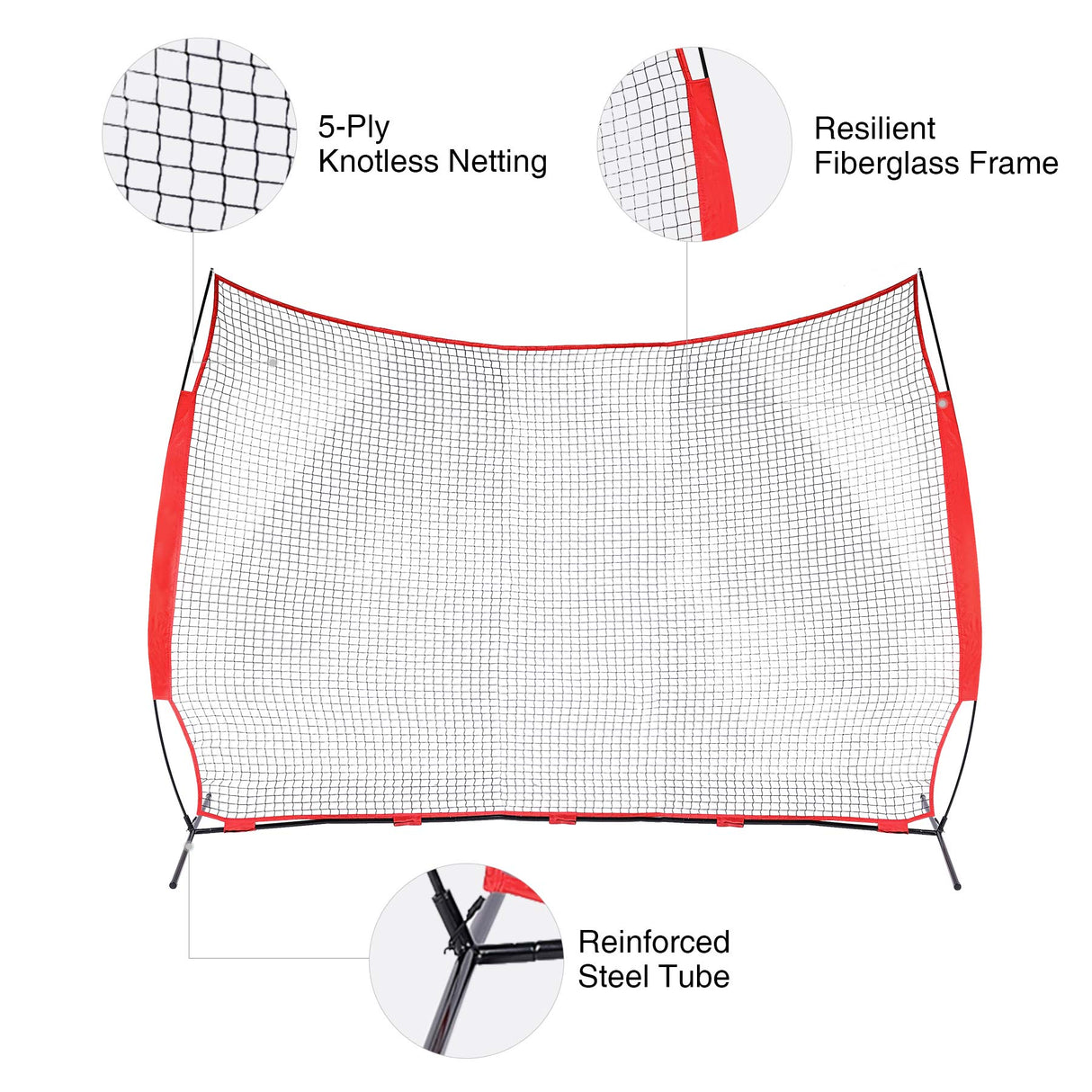 Collapsible Barricade Backstop Net 12x9 ft Portable Hitting Net