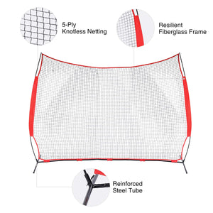 Collapsible Barricade Backstop Net 12x9 ft Portable Hitting Net