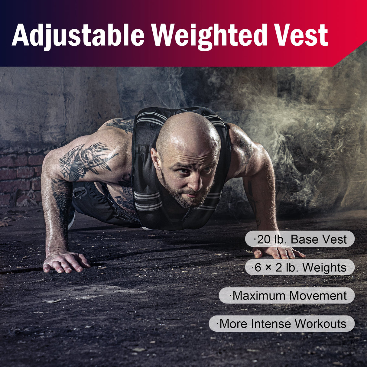 Weighted Vest for Men and Women | 20-32lb Vest with 6 Ironsand Weights