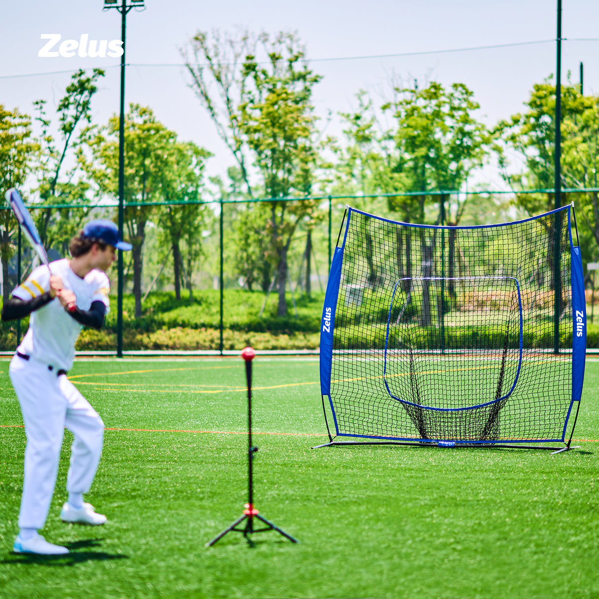 7×7 Baseball Net with Tee Kit, Portable Baseball Net for Hitting and Pitching