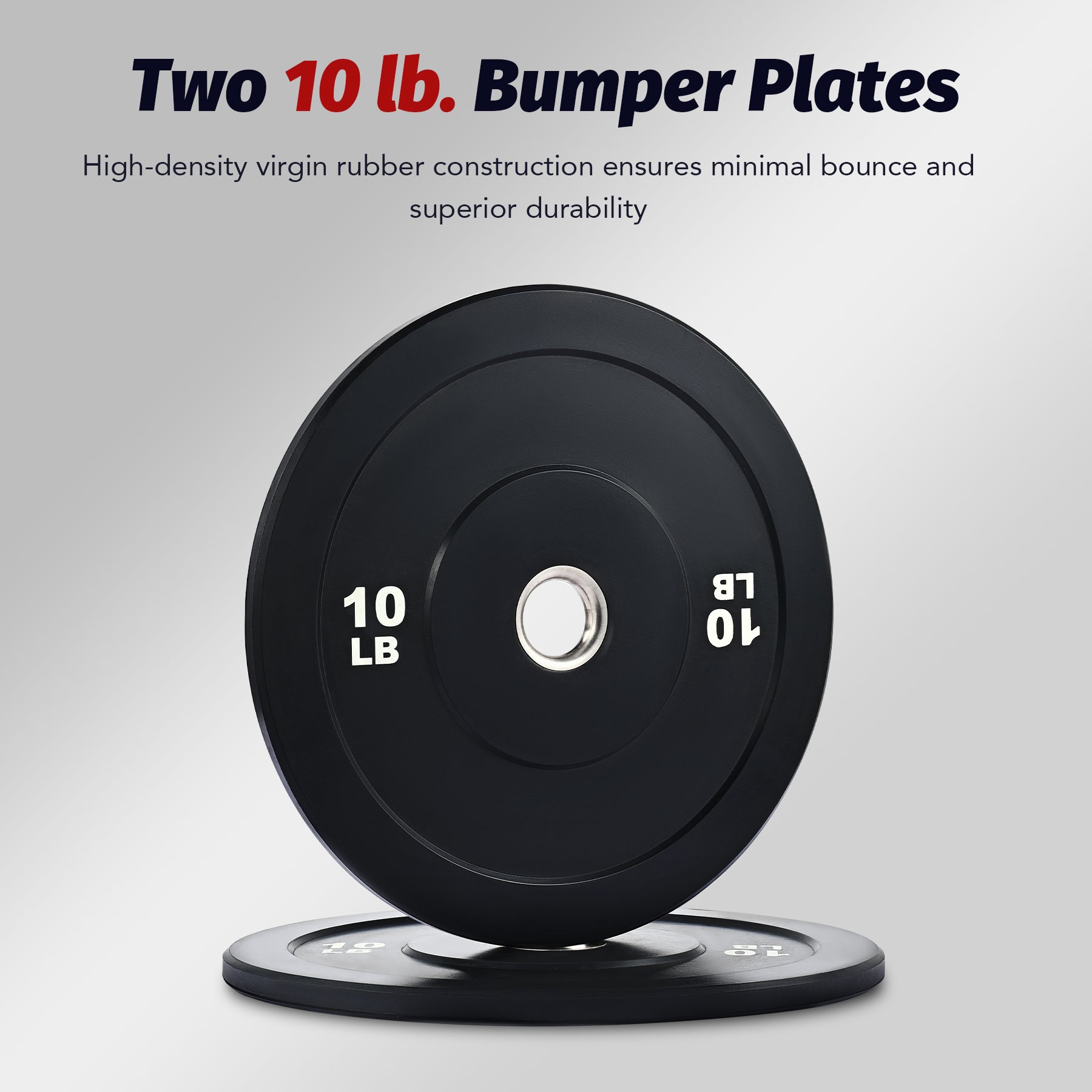 Two black weight plates with '10 LB' marking