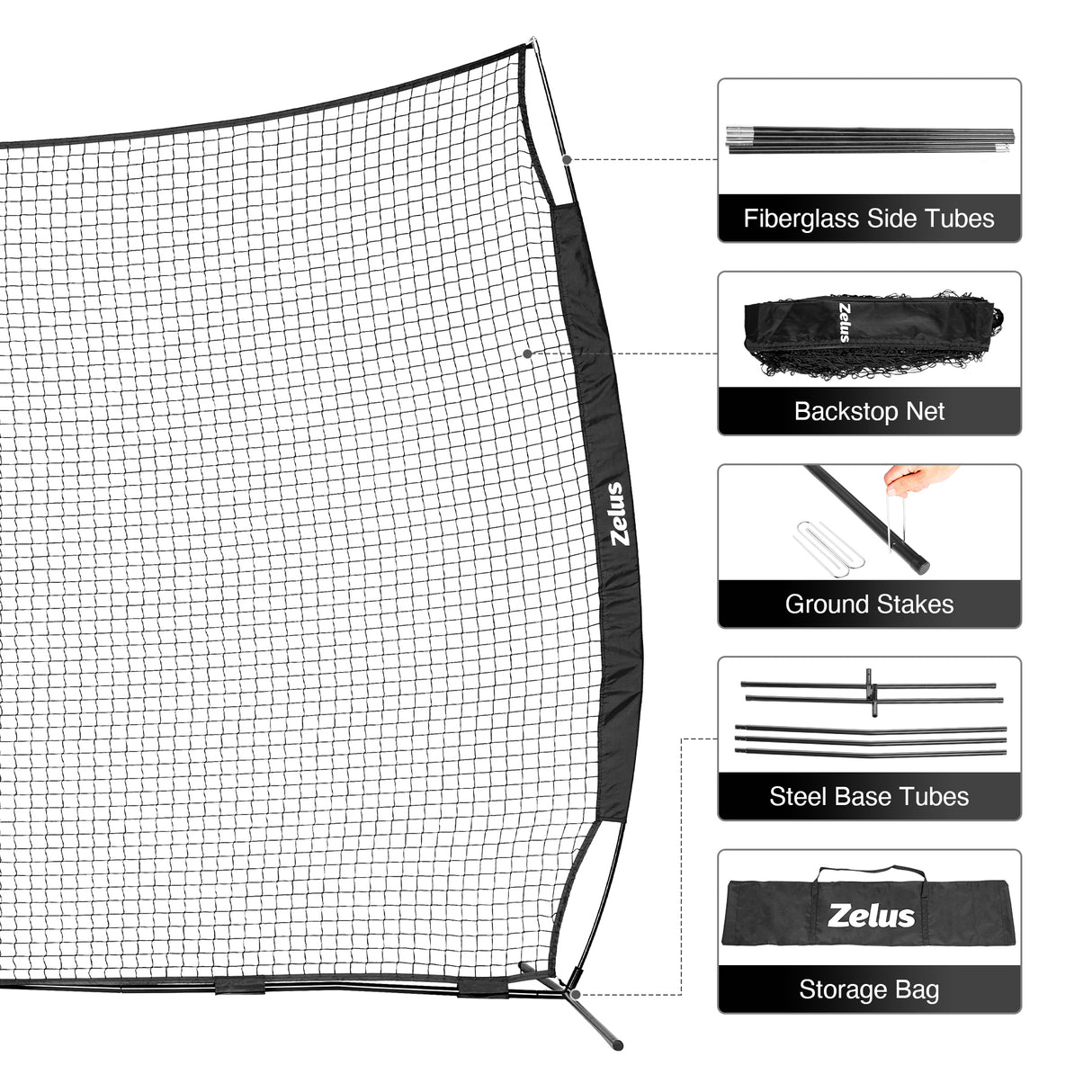 12x9ft Barricade Backstop Net, Ball Sports Barrier Net