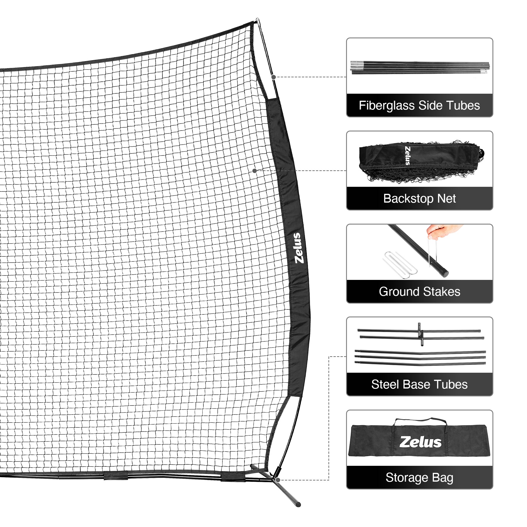 Black sports training net 
