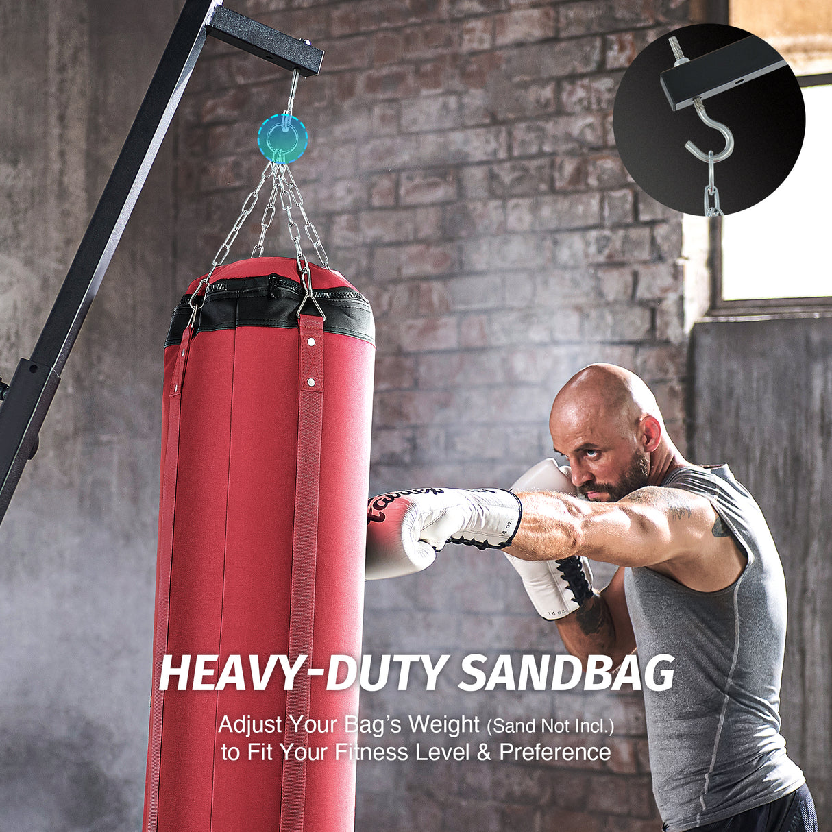 Punching Bag Kit Heavy Duty Bag Stand and Sandbag for Home Gym 220lb Max