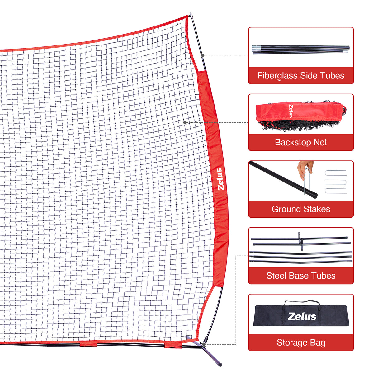 12x9ft & 16x10ft Barricade Backstop Net, Ball Sports Barrier Net, Practice Net