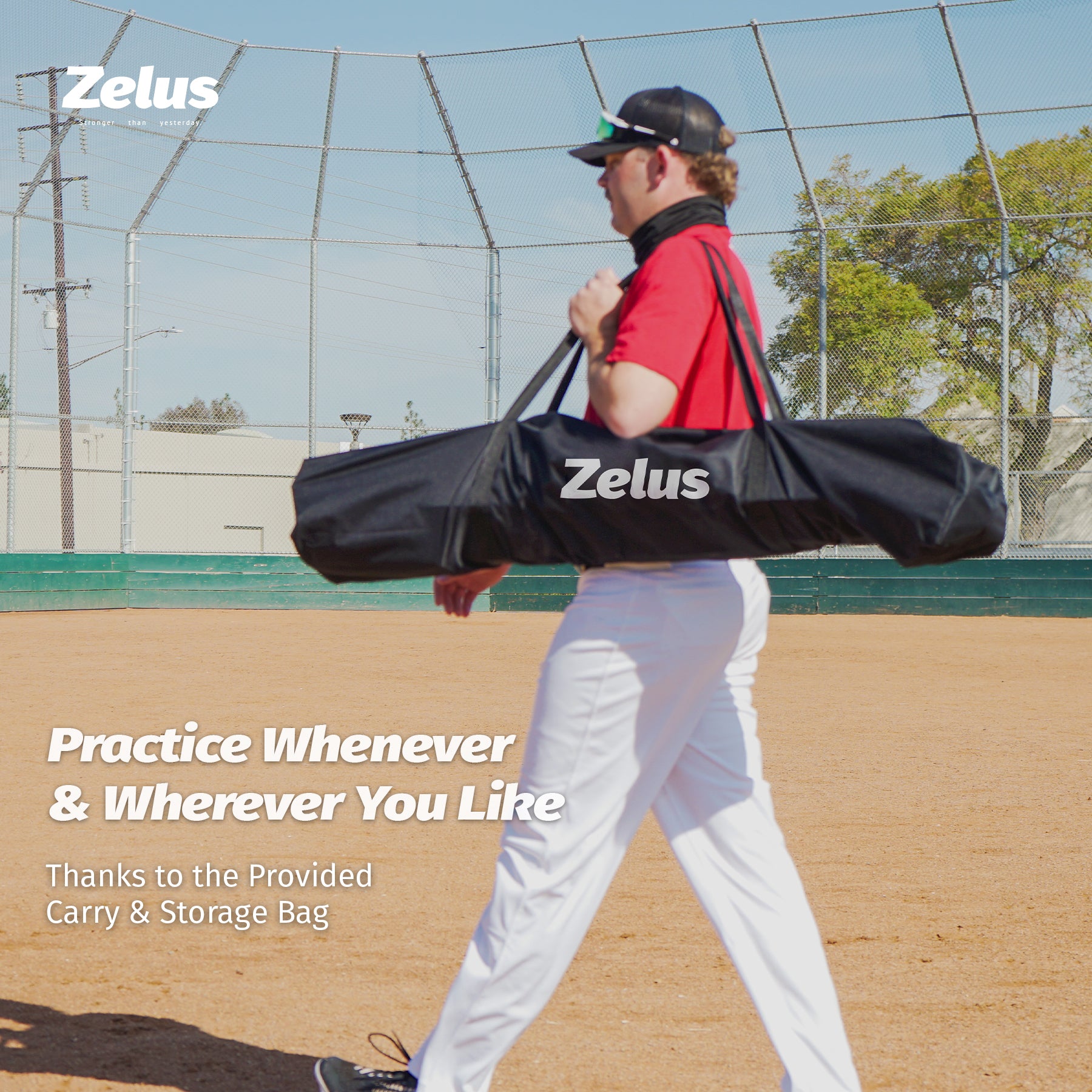 Zelus pitching machine and net system with balls