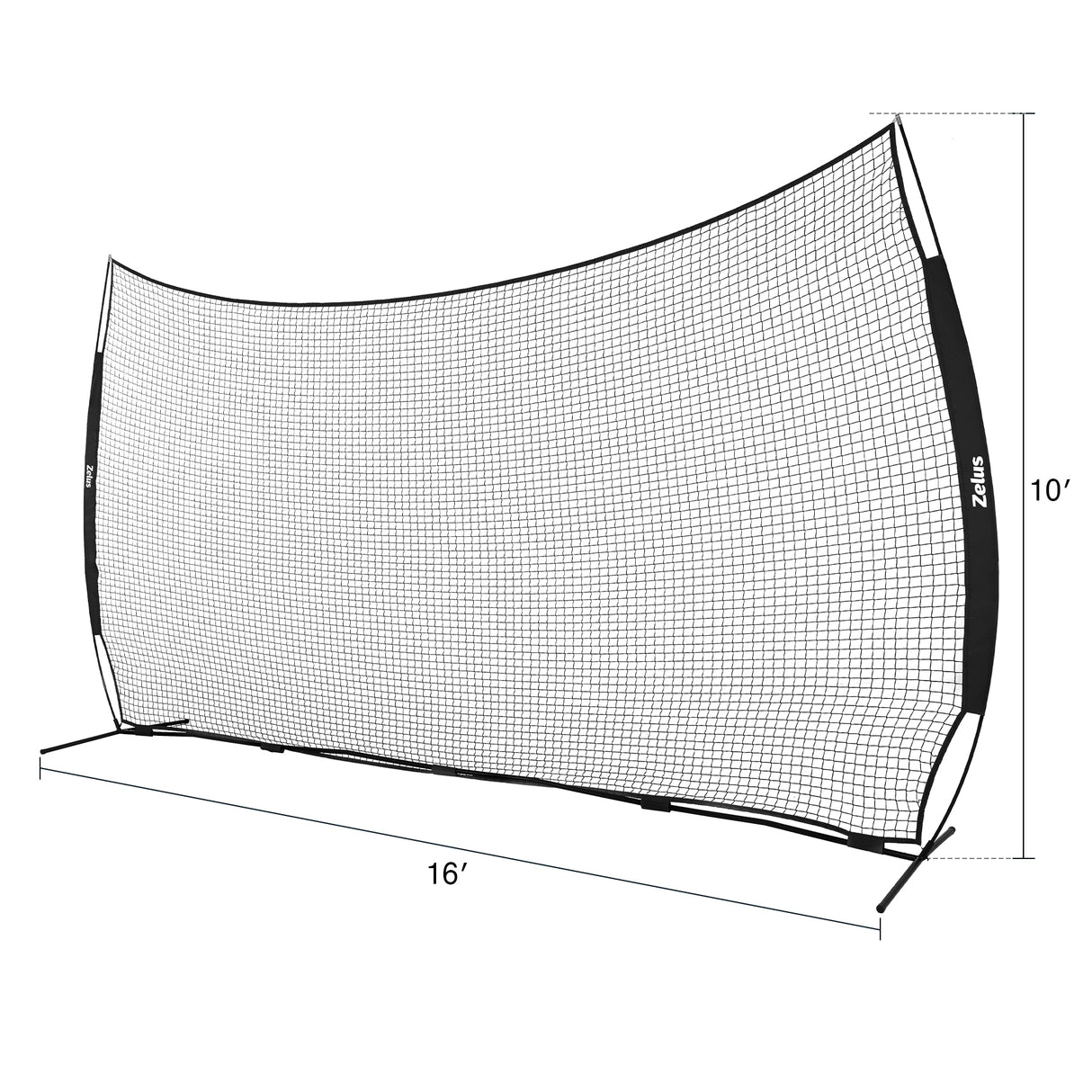 12x9ft & 16x10ft Barricade Backstop Net, Ball Sports Barrier Net