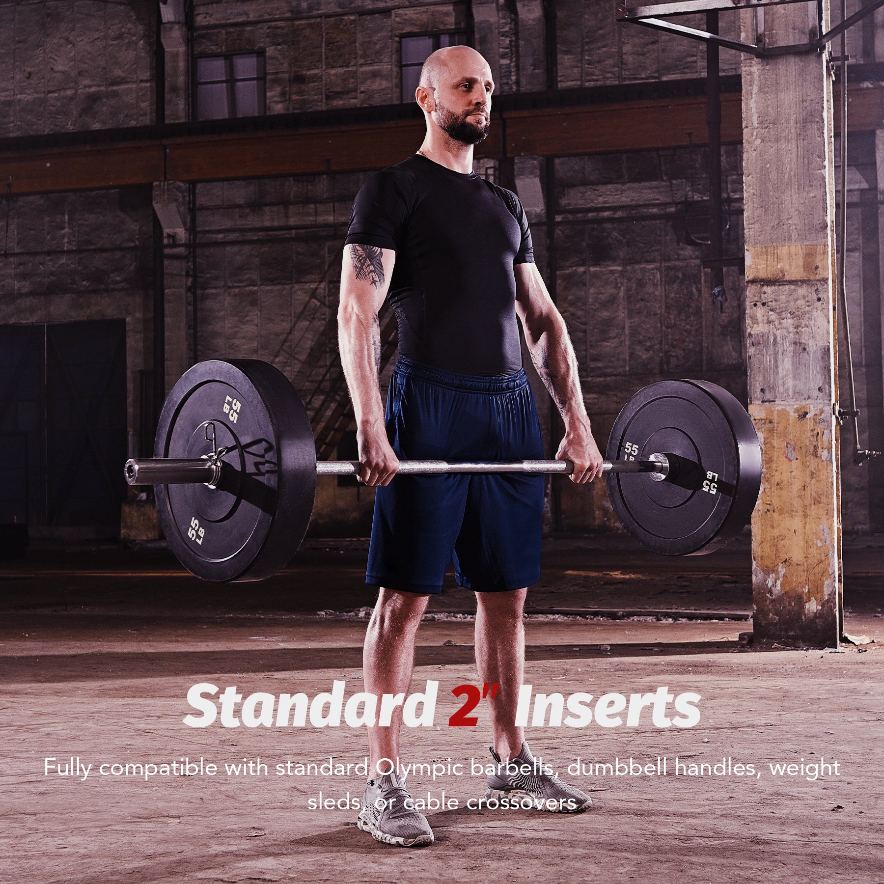 Pair of black weight plates with '55 LB' marking on a white background