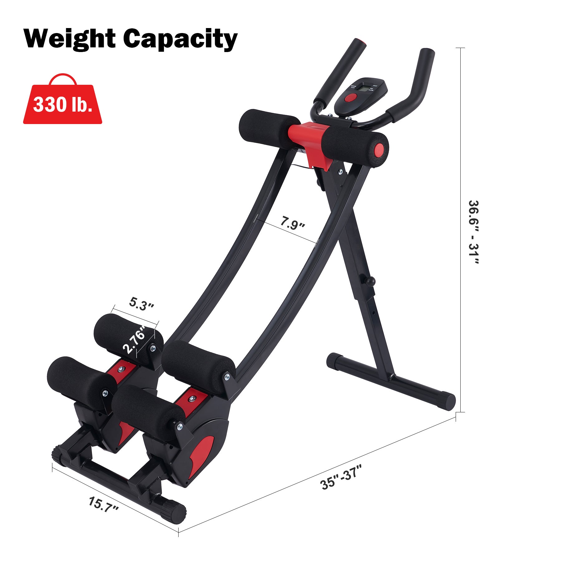 Black and red abdominal exercise machine 