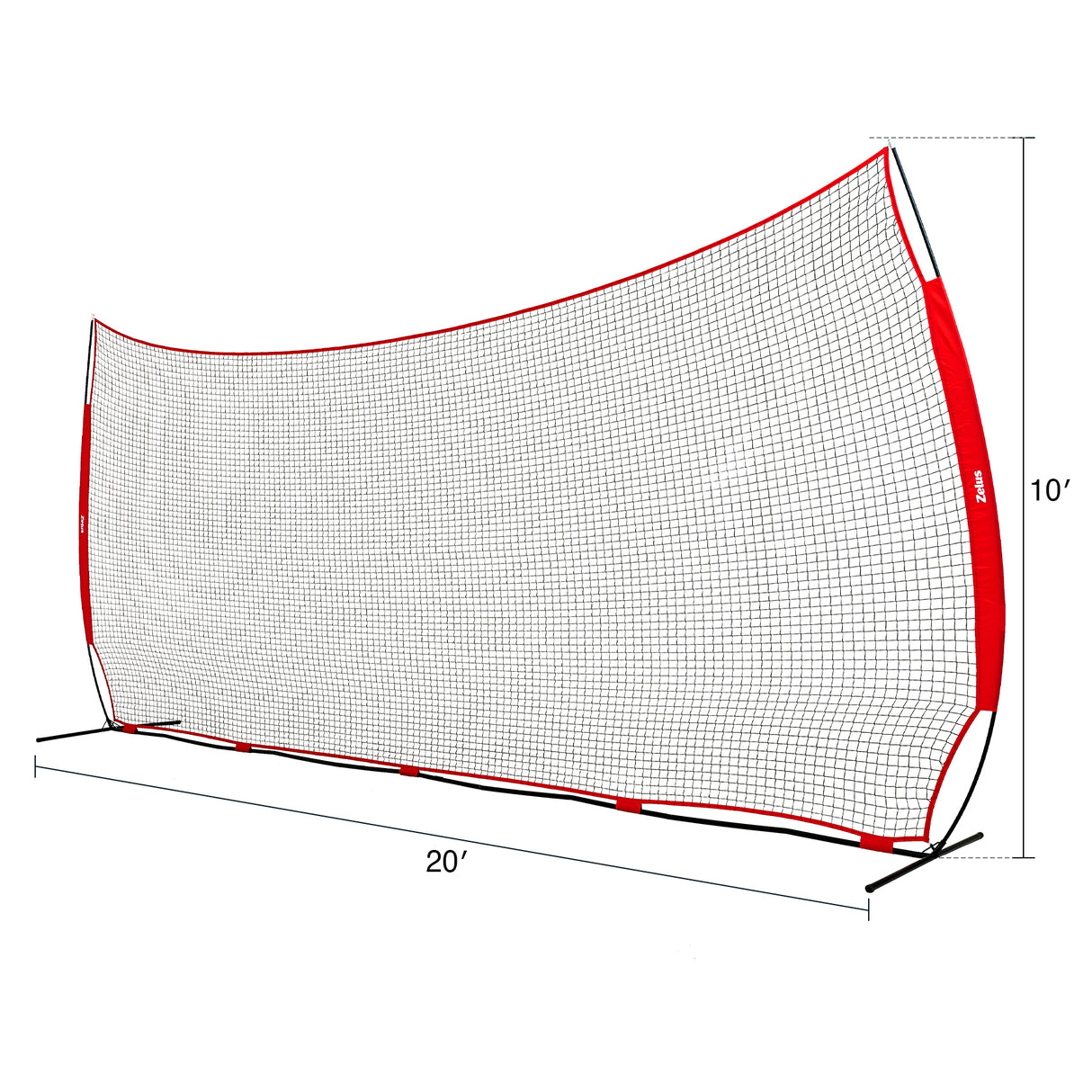 20x10 ft Barricade Backstop Net, Ball Sports Barrier Net with Carry Bag